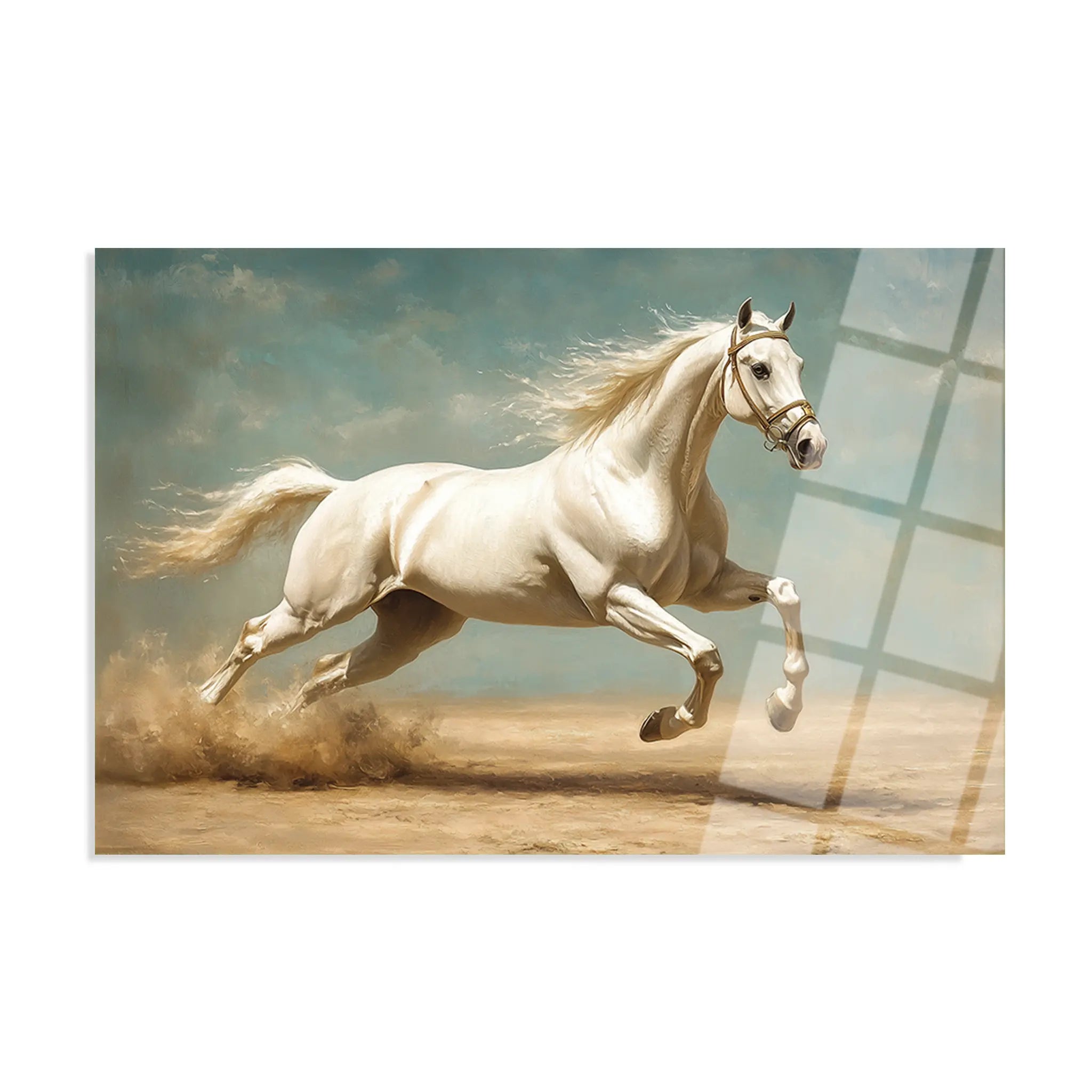 Horses Glass Wall Art GAD223-H 90 x 60 cm