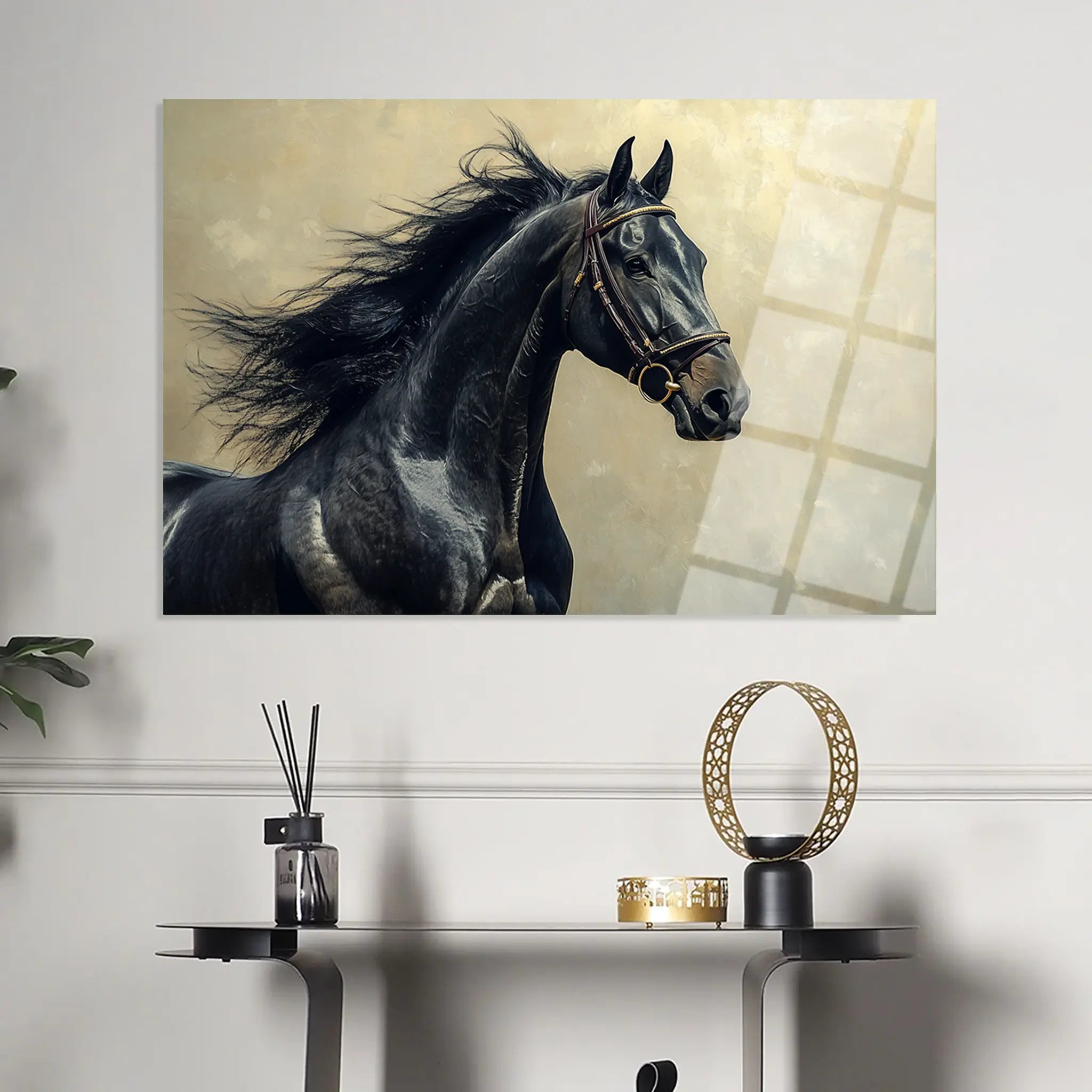 Horses Glass Wall Art GAD225-H 90 x 60 cm