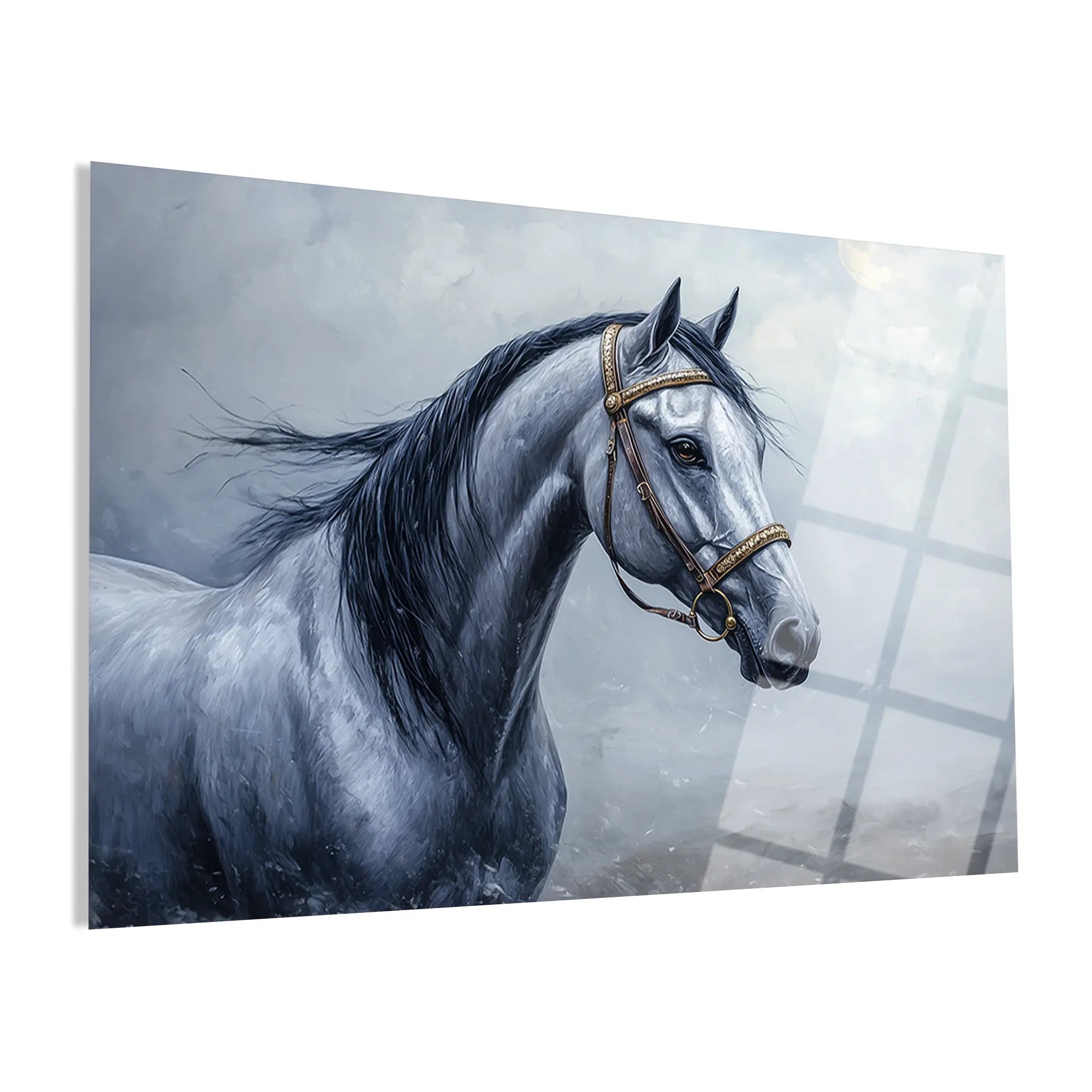 Horses Glass Wall Art GAD226-H 90 x 60 cm