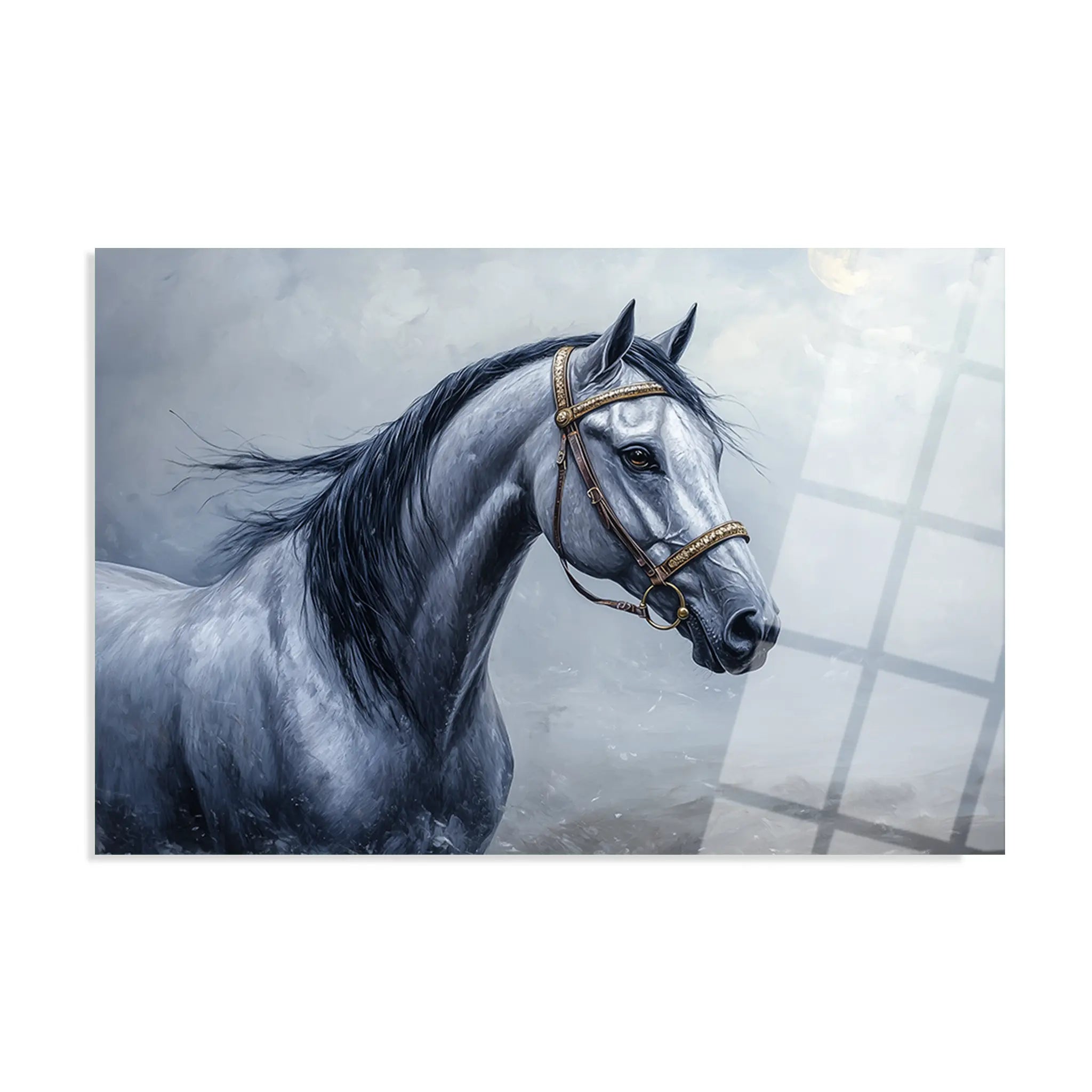 Horses Glass Wall Art GAD226-H 90 x 60 cm