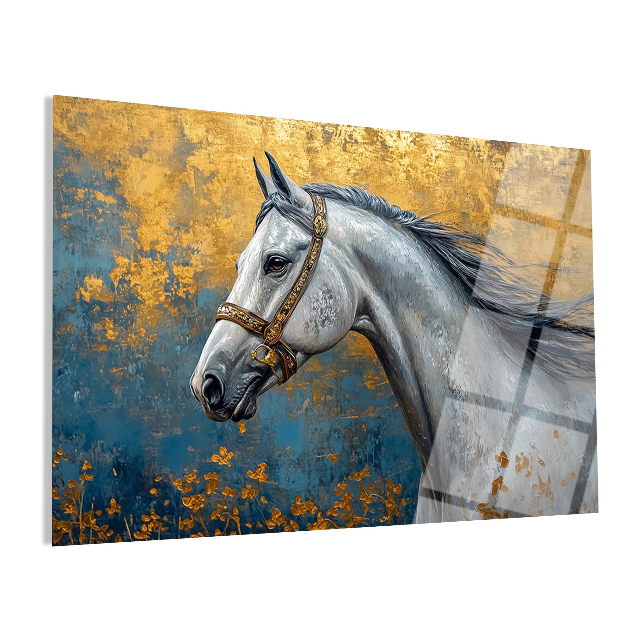 Horses Glass Wall Art GAD233-H 90 x 60 cm