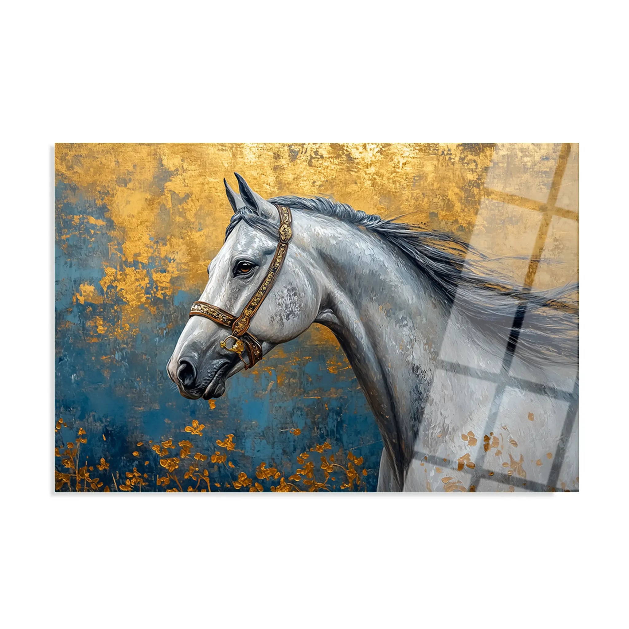 Horses Glass Wall Art GAD233-H 90 x 60 cm