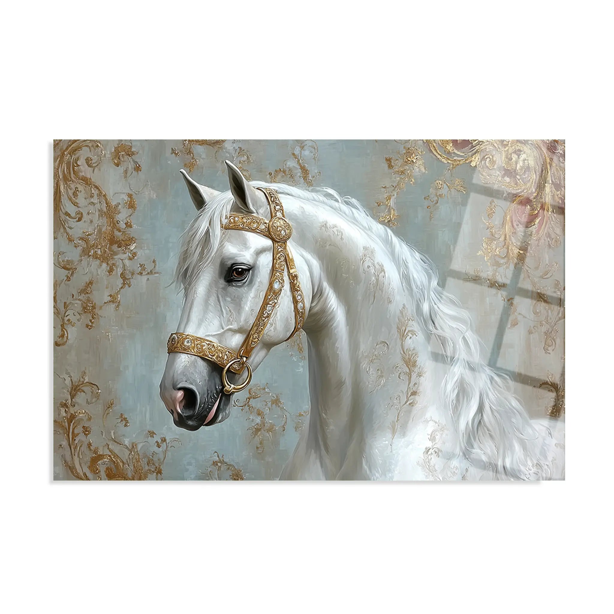 Horses Glass Wall Art GAD236-H 90 x 60 cm