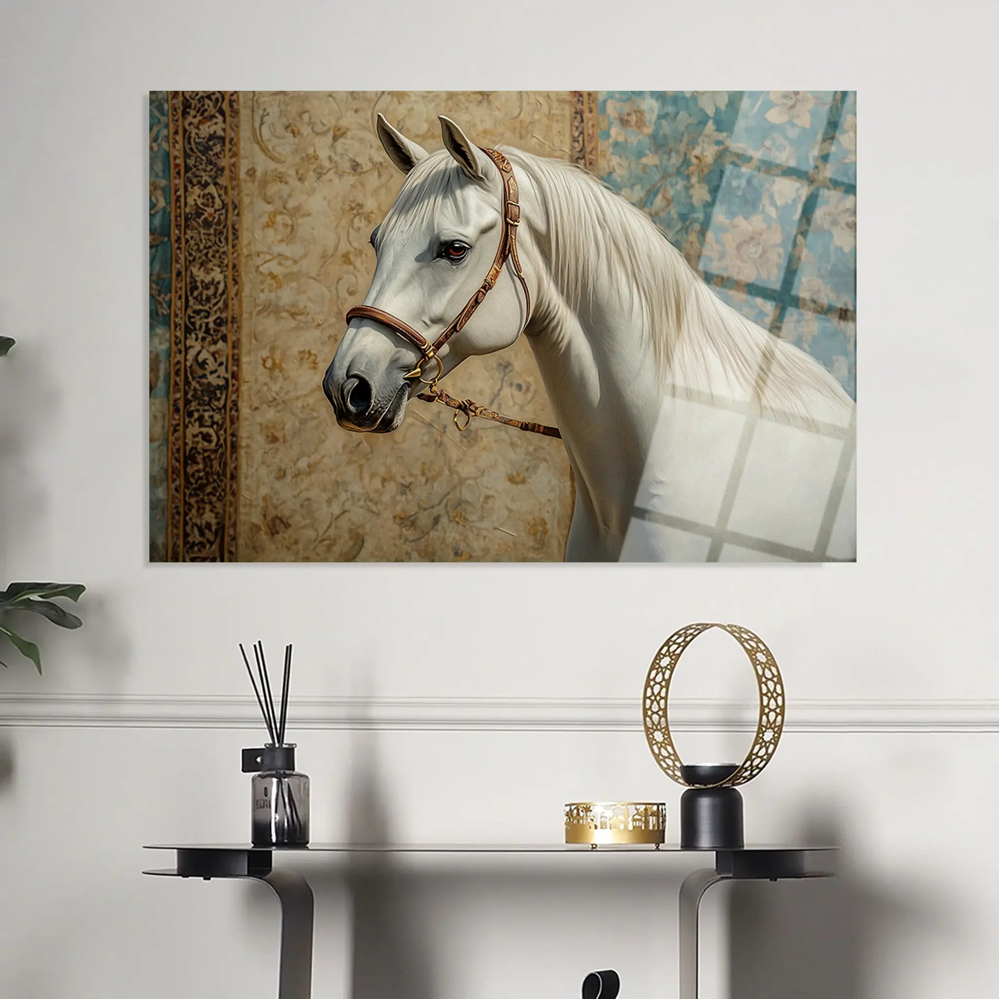 Horses Glass Wall Art GAD238-H 90 x 60 cm