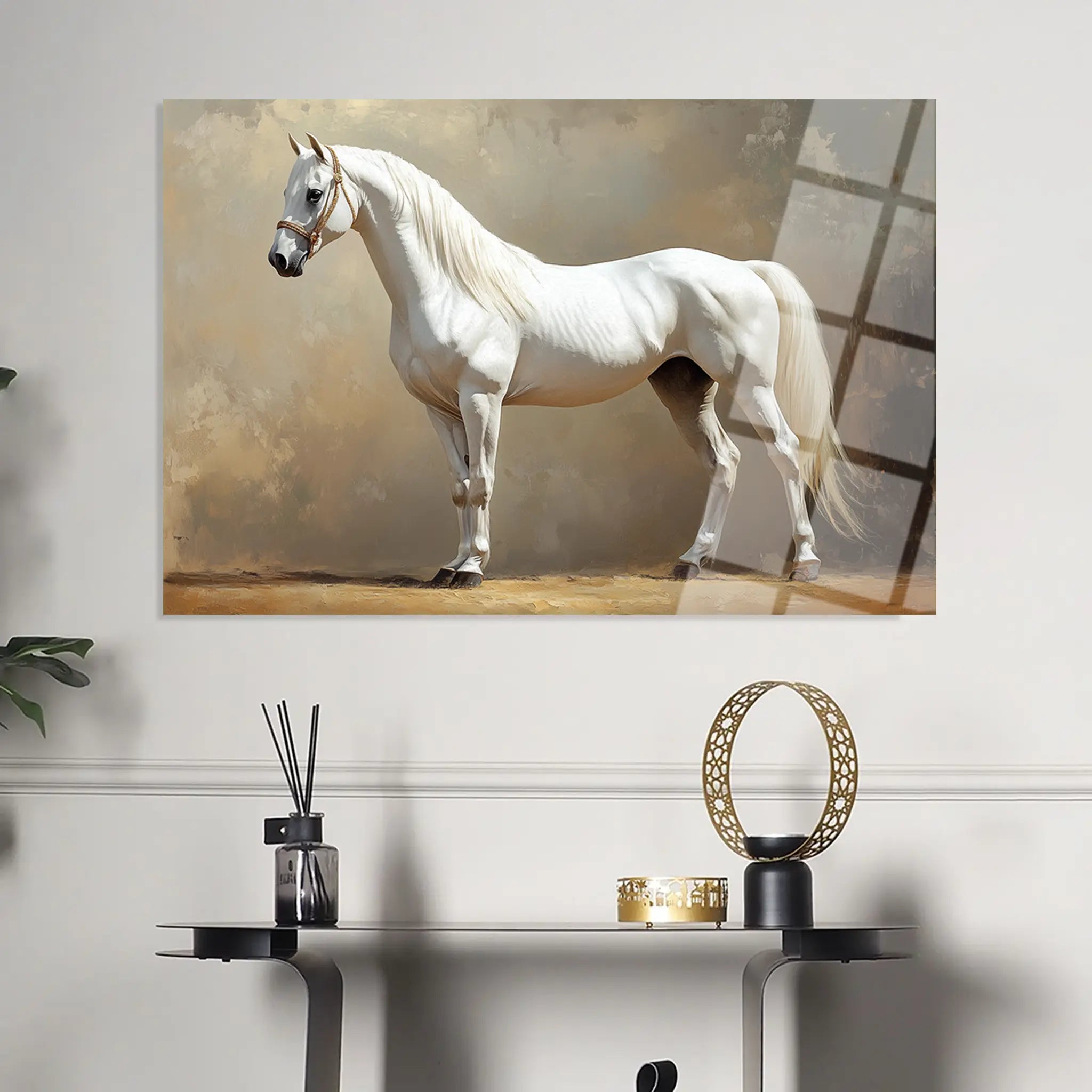 Horses Glass Wall Art GAD239-H 90 x 60 cm