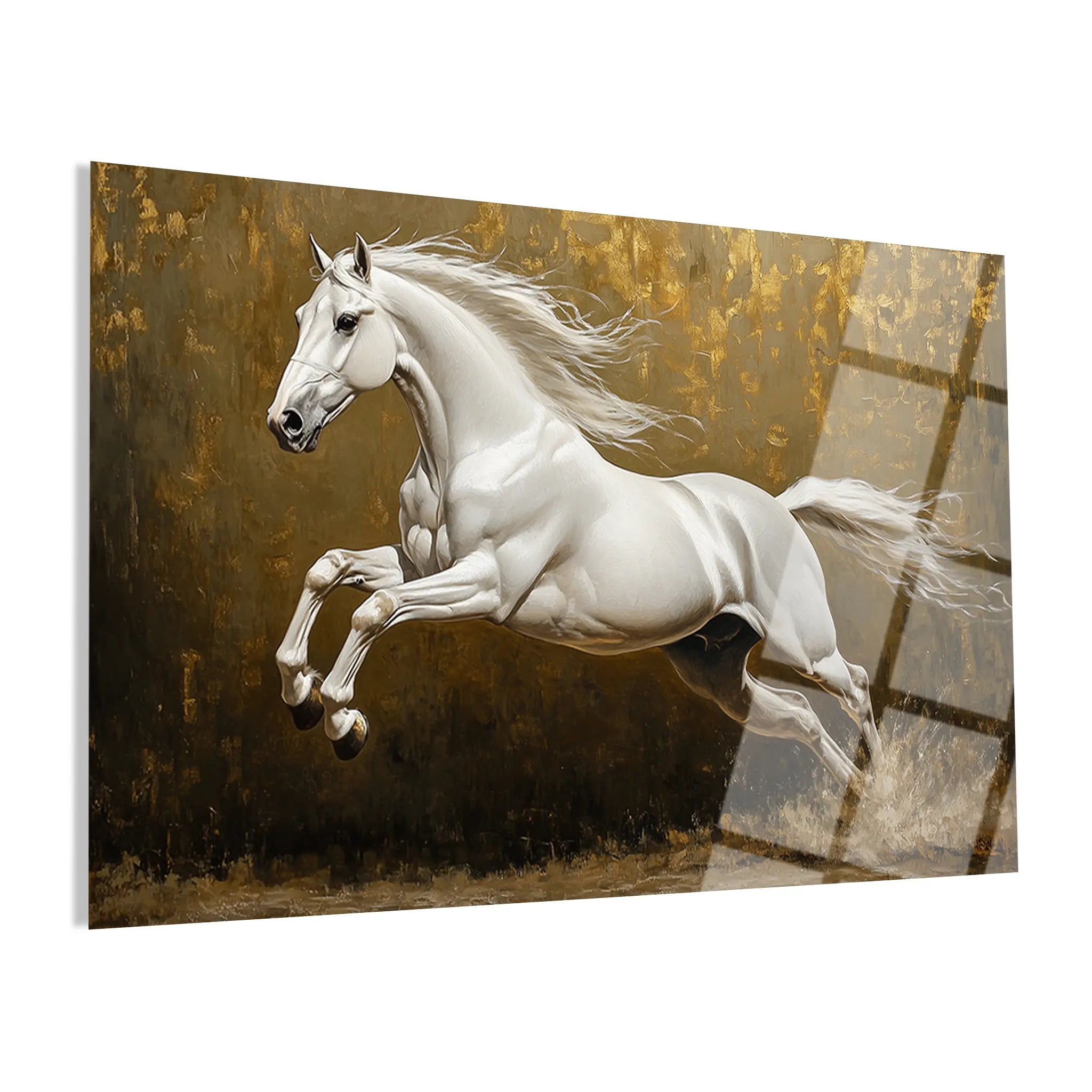 Horses Glass Wall Art GAD240-H 90 x 60 cm
