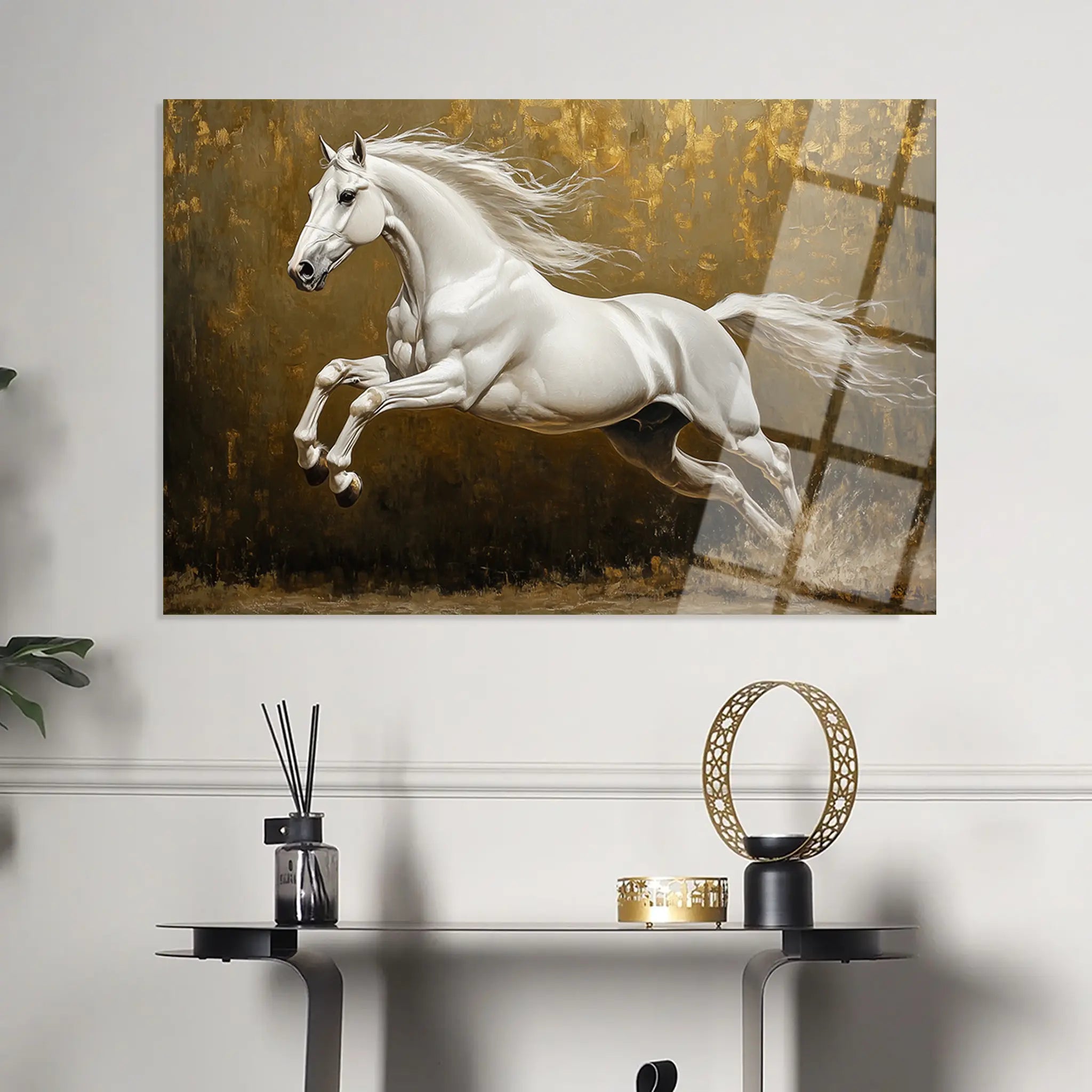 Horses Glass Wall Art GAD240-H 90 x 60 cm