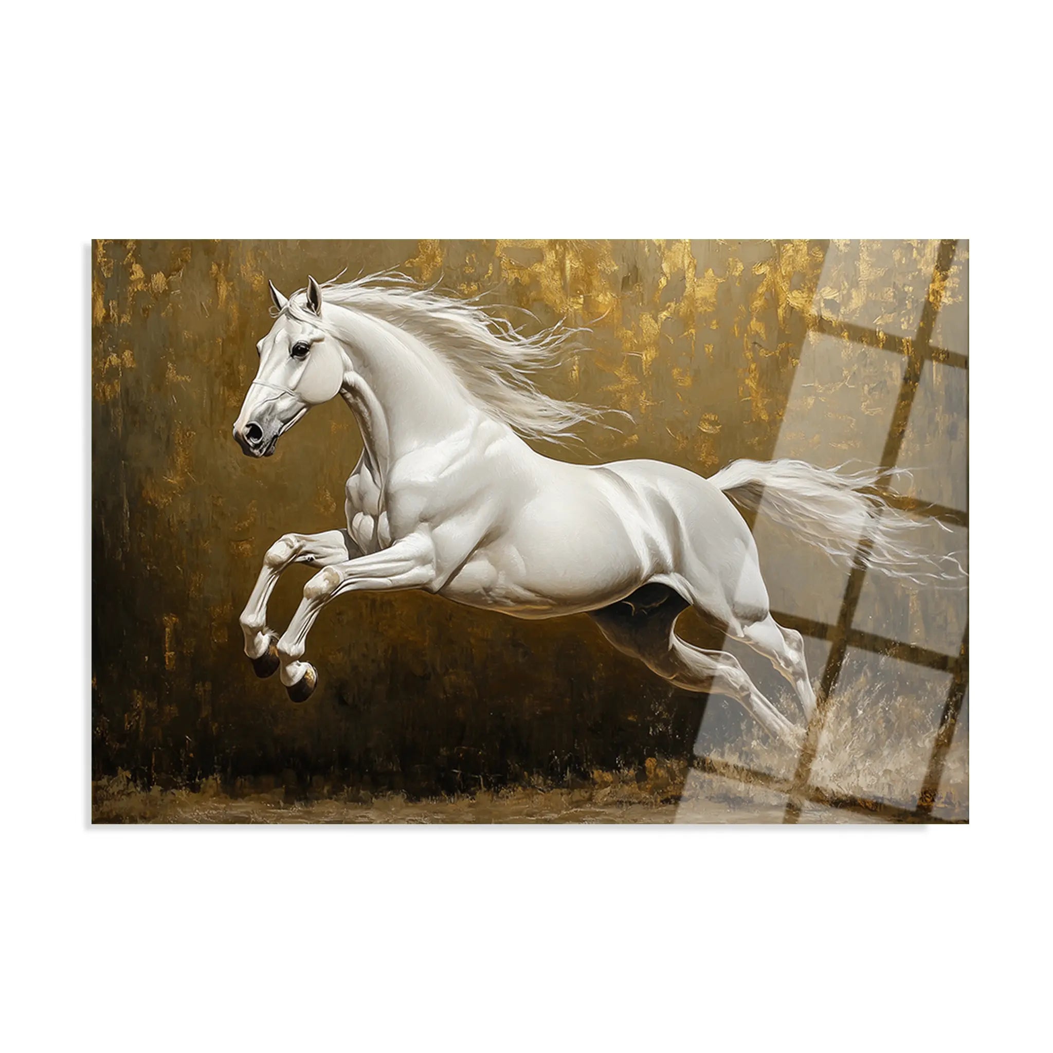 Horses Glass Wall Art GAD240-H 90 x 60 cm