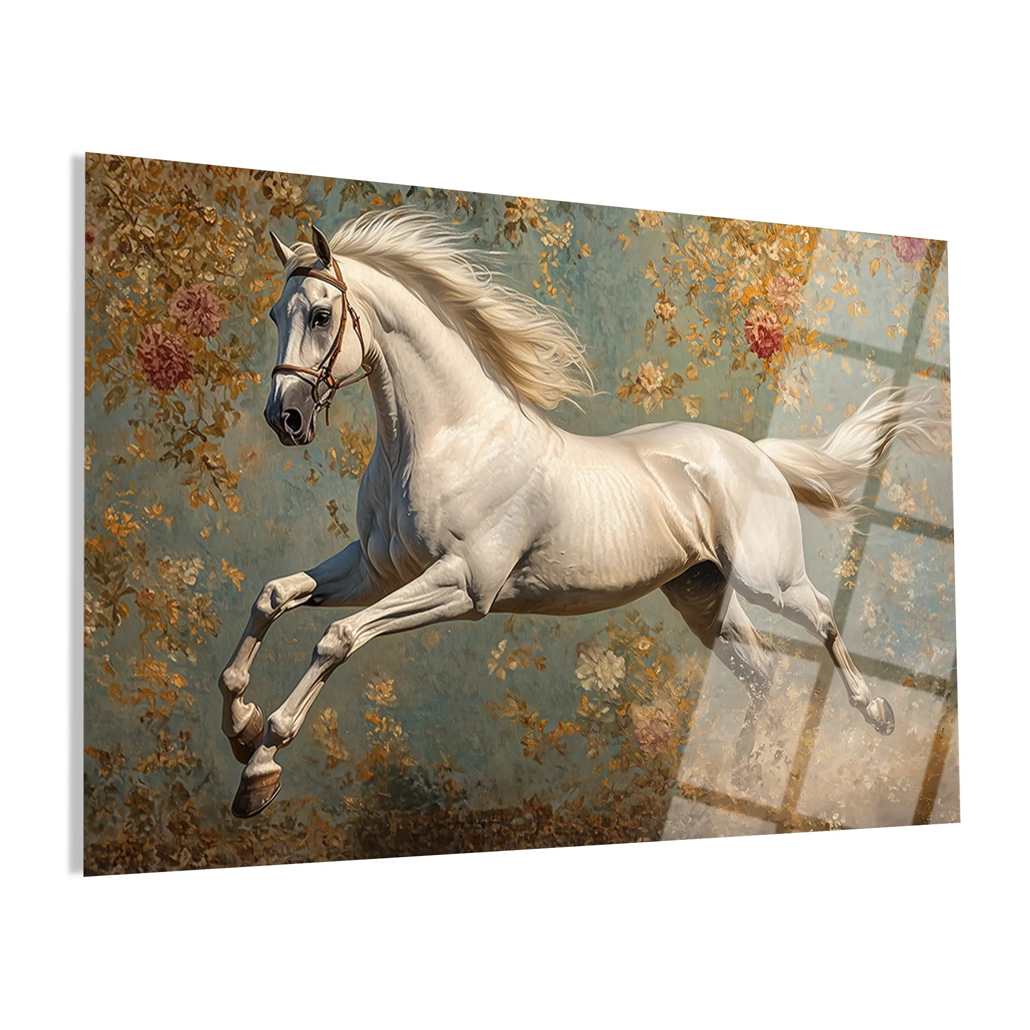 Horses Glass Wall Art GAD241-H 90 x 60 cm