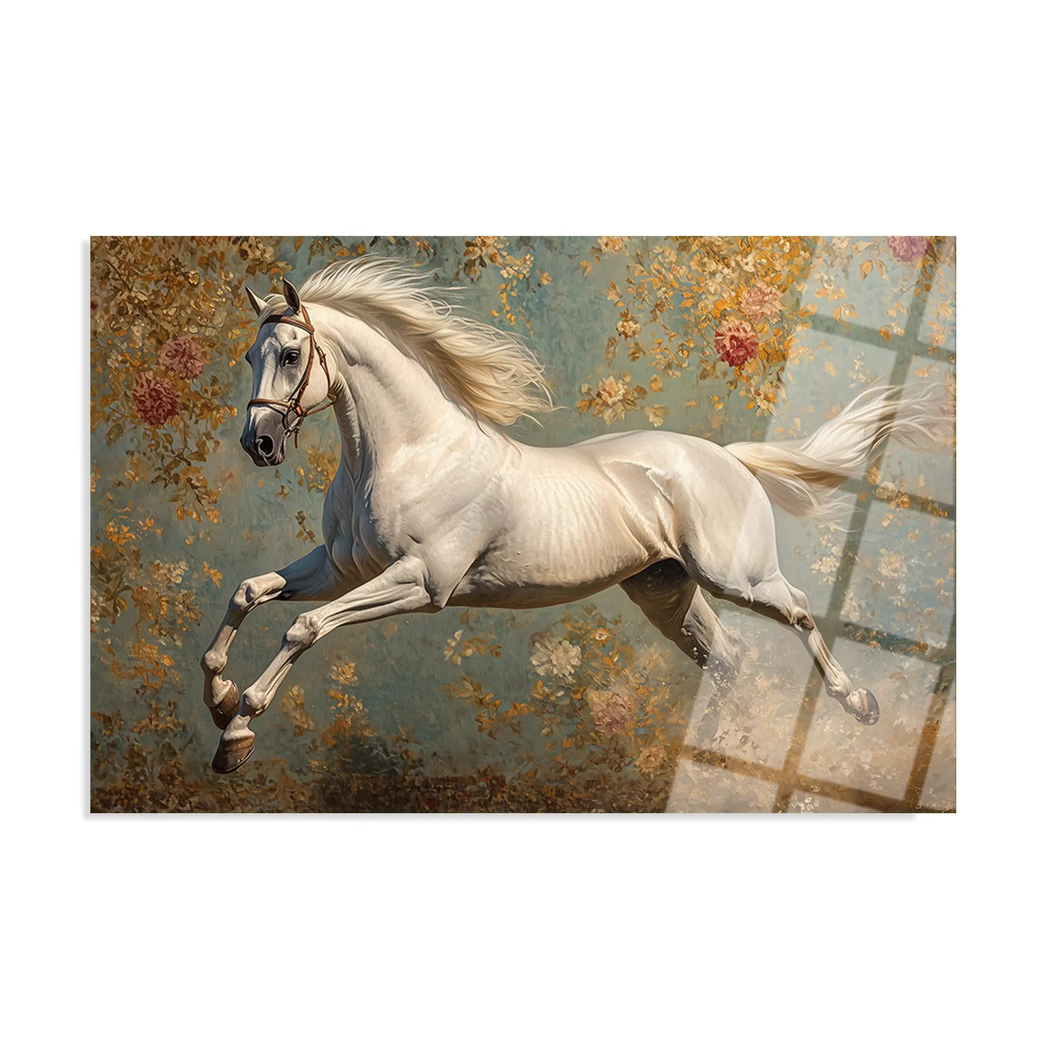 Horses Glass Wall Art GAD241-H 90 x 60 cm