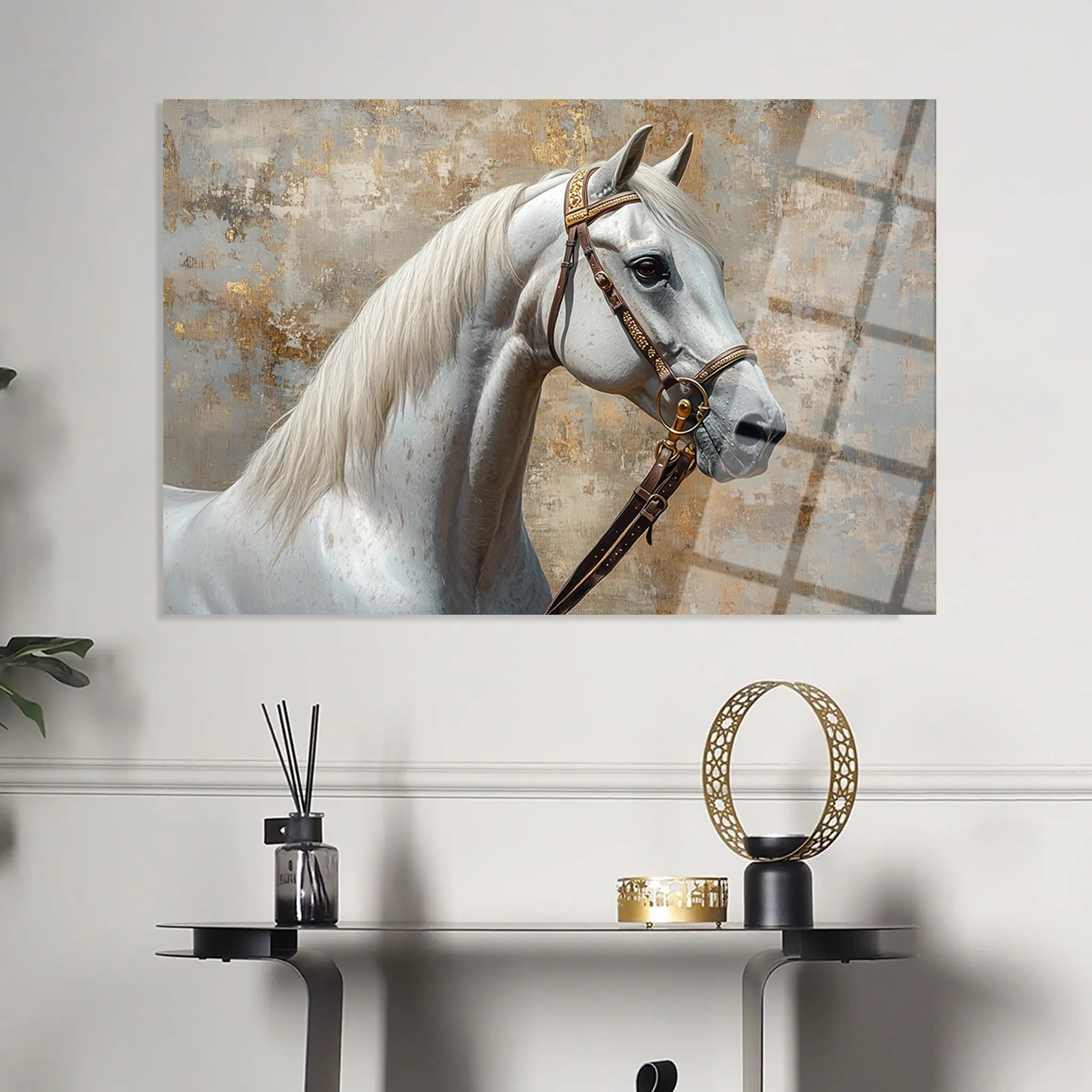 Horses Glass Wall Art GAD242-H 90 x 60 cm