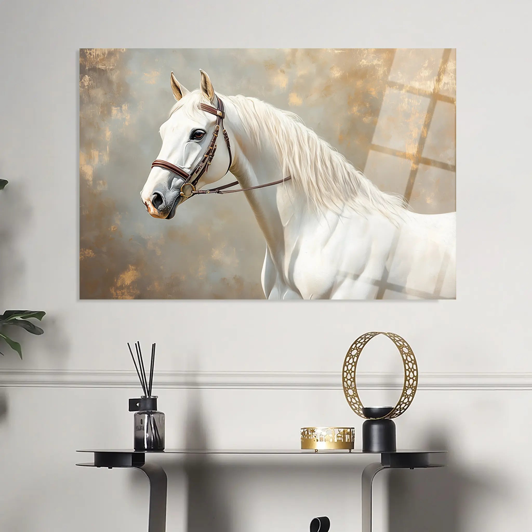 Horses Glass Wall Art GAD243-H 90 x 60 cm