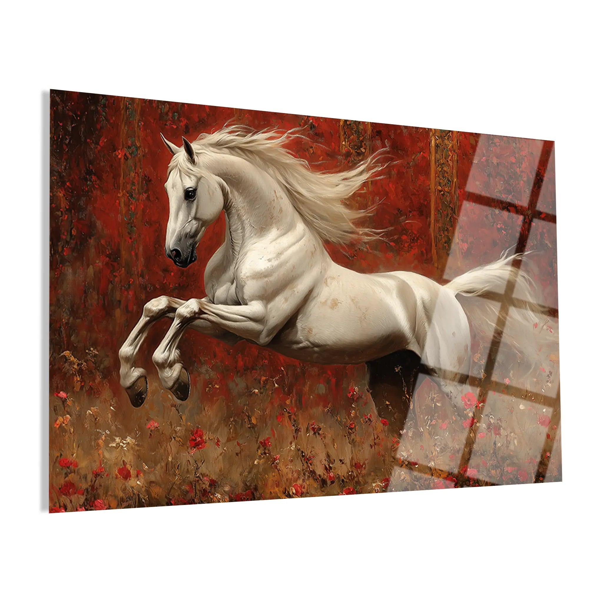 Horses Glass Wall Art GAD244-H 90 x 60 cm
