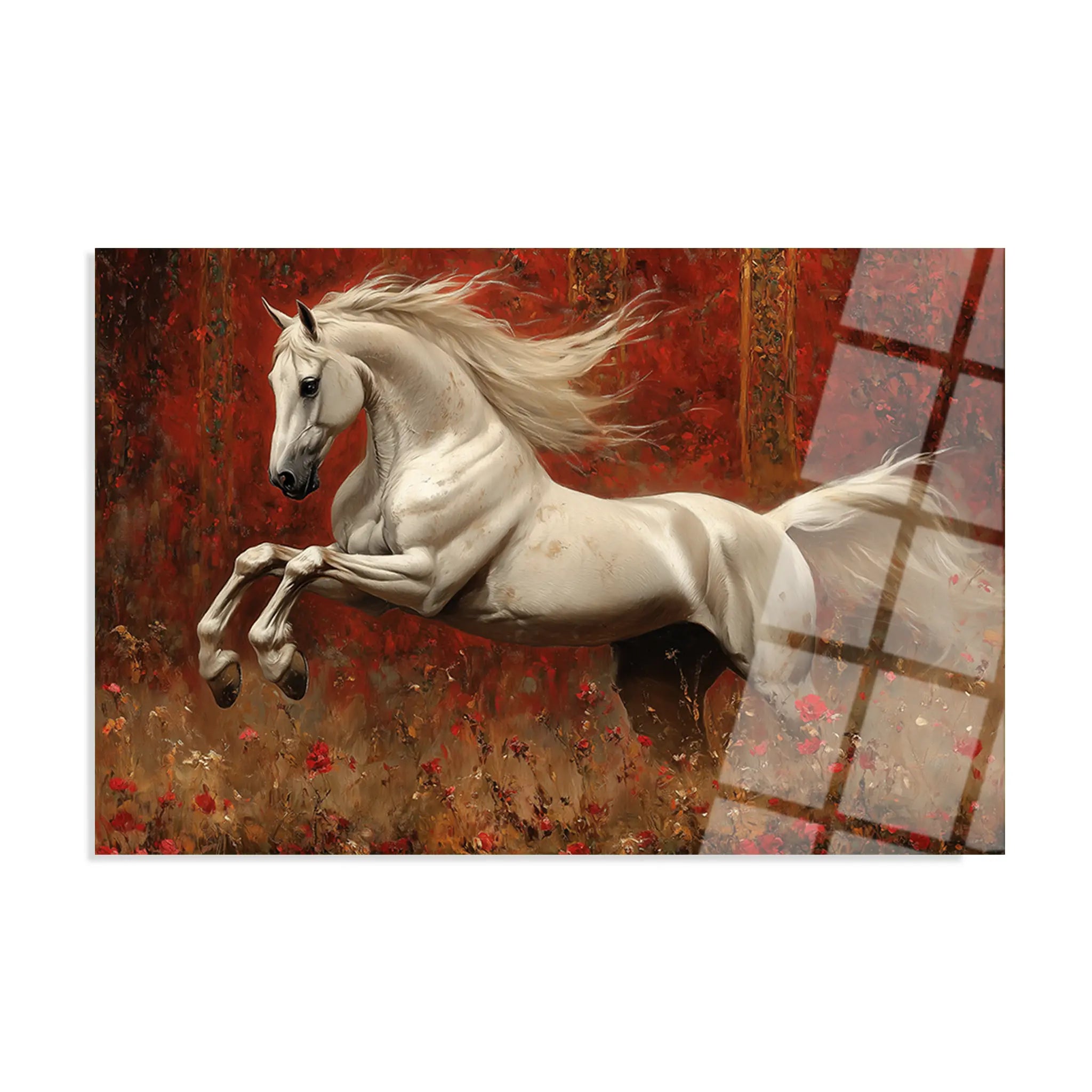 Horses Glass Wall Art GAD244-H 90 x 60 cm