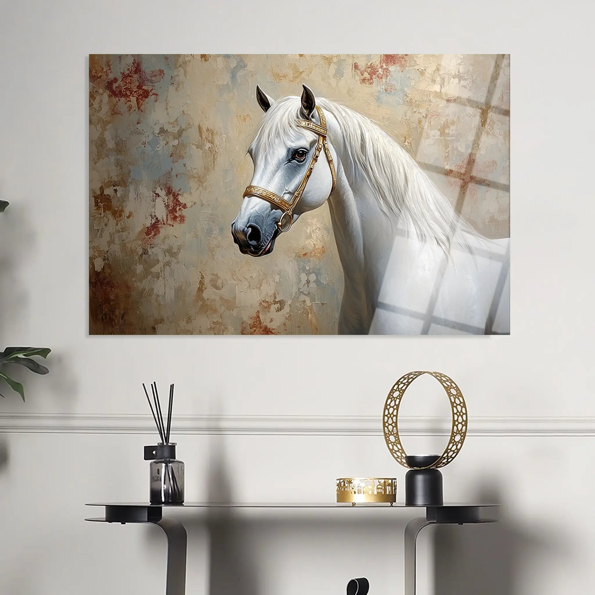 Horses Glass Wall Art GAD245-H 90 x 60 cm