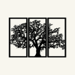 Chic Tree Silhouette Metal Wall Art Set 35 × 75 cm / Black