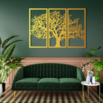 Chic Tree Silhouette Metal Wall Art Set 35 × 75 cm / Black