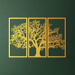 Chic Tree Silhouette Metal Wall Art Set 35 × 75 cm / Black