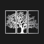 Chic Tree Silhouette Metal Wall Art Set 35 × 75 cm / Black