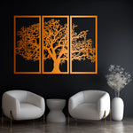 Chic Tree Silhouette Metal Wall Art Set 35 × 75 cm / Black