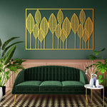 Contemporary Leaf Metal Wall Art 77 × 47 cm / Black