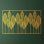 Contemporary Leaf Metal Wall Art 77 × 47 cm / Black