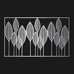 Contemporary Leaf Metal Wall Art 77 × 47 cm / Black