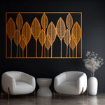 Contemporary Leaf Metal Wall Art 77 × 47 cm / Black
