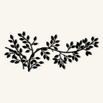 Timeless Branch Leaves Metal Wall Art 90 × 39 cm / Black