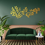 Timeless Branch Leaves Metal Wall Art 90 × 39 cm / Black