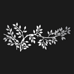 Timeless Branch Leaves Metal Wall Art 90 × 39 cm / Black