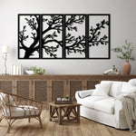 Serene Branches Metal Wall Art Set 30 × 60 cm / Black