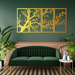Serene Branches Metal Wall Art Set 30 × 60 cm / Black