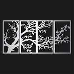Serene Branches Metal Wall Art Set 30 × 60 cm / Black