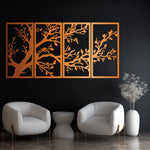 Serene Branches Metal Wall Art Set 30 × 60 cm / Black