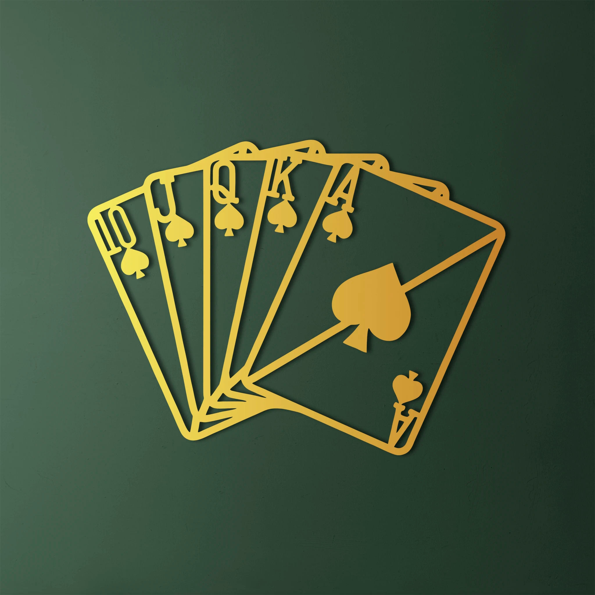 Modern Playing Cards Metal Wall Art 75 × 55 cm / Black