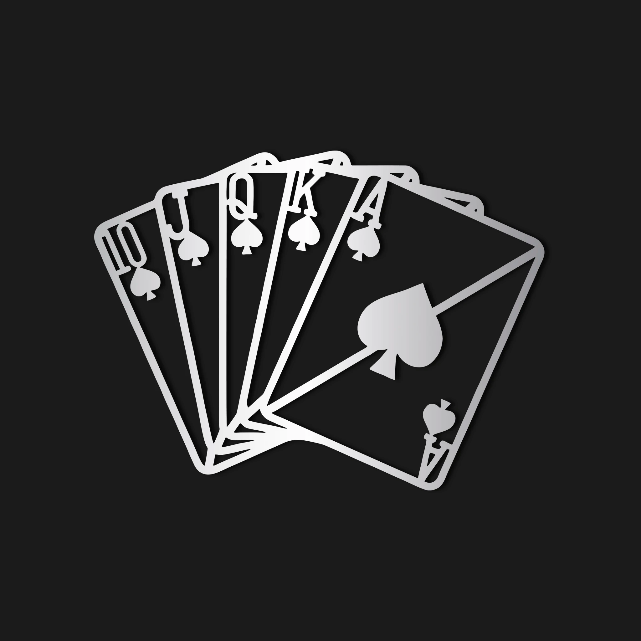 Modern Playing Cards Metal Wall Art 75 × 55 cm / Black