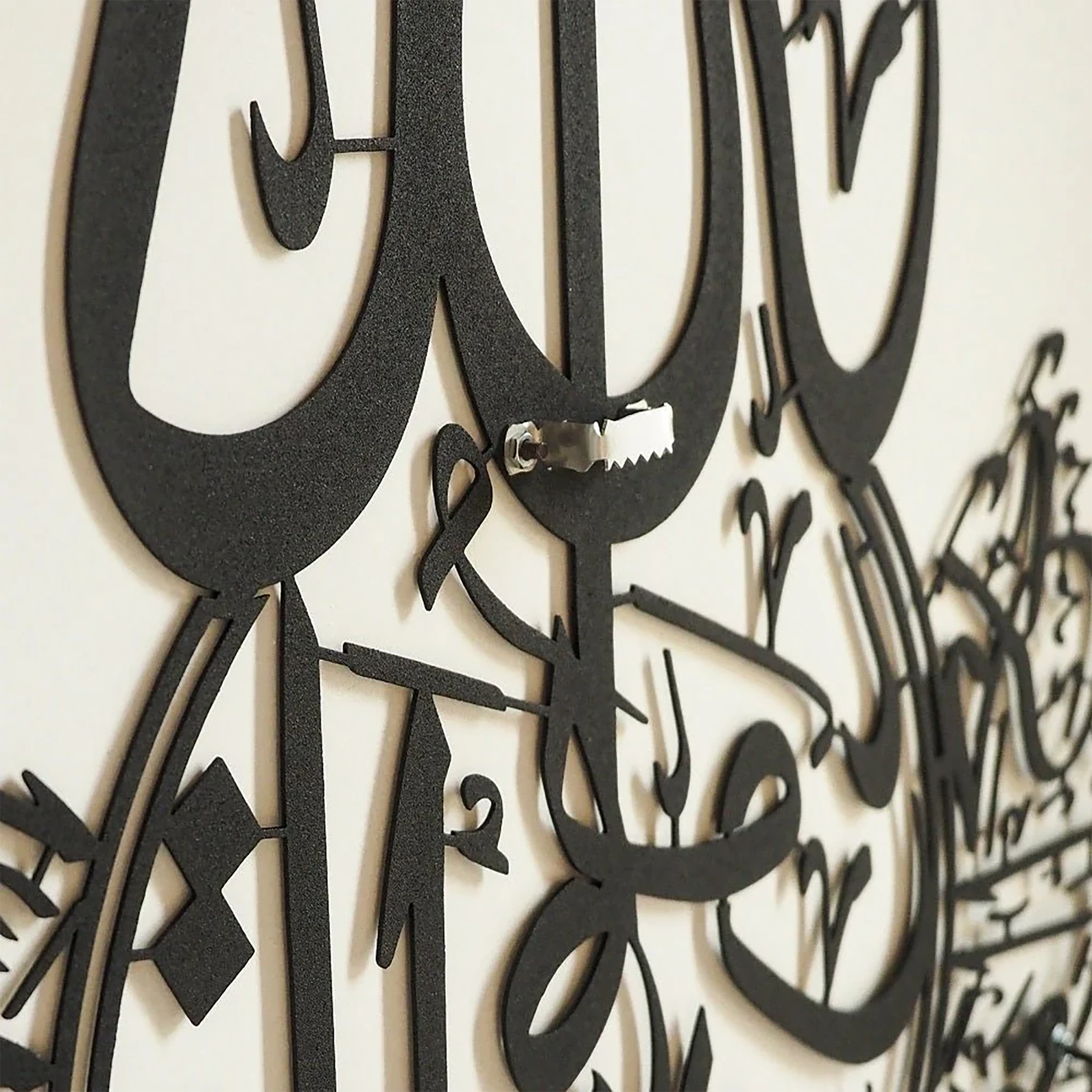 Modern Coffee and Wine Metal Wall Art 62 × 62 cm / Black