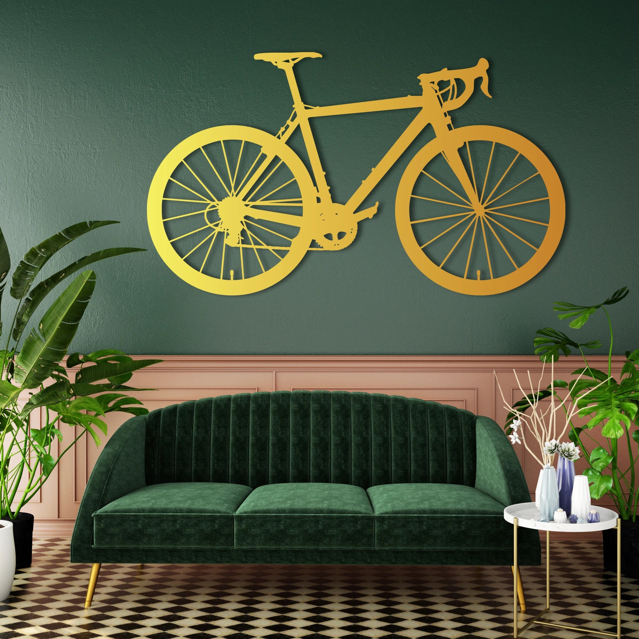 Sporty Bicycle Metal Wall Art 67 × 39 cm / Black