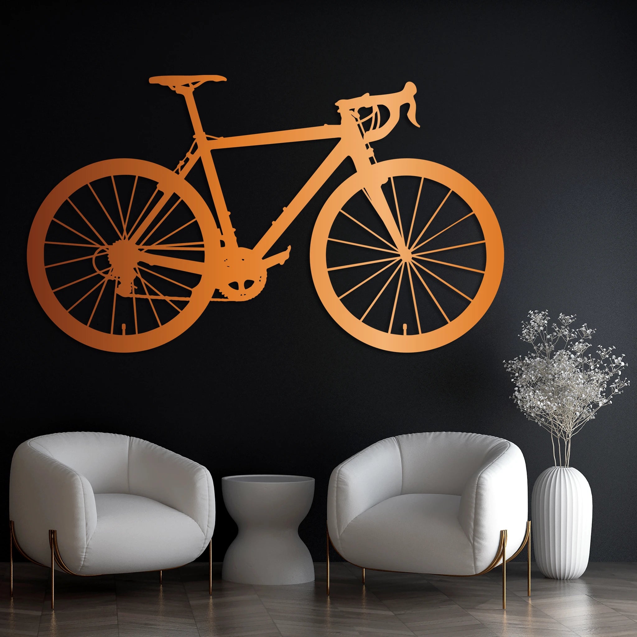 Sporty Bicycle Metal Wall Art 67 × 39 cm / Black