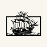 Nautical Sailing Ship Metal Wall Art 82 × 58 cm / Black