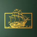 Nautical Sailing Ship Metal Wall Art 82 × 58 cm / Black