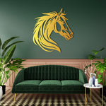 Majestic Horse Head Metal Wall Art 56 × 62 cm / Black