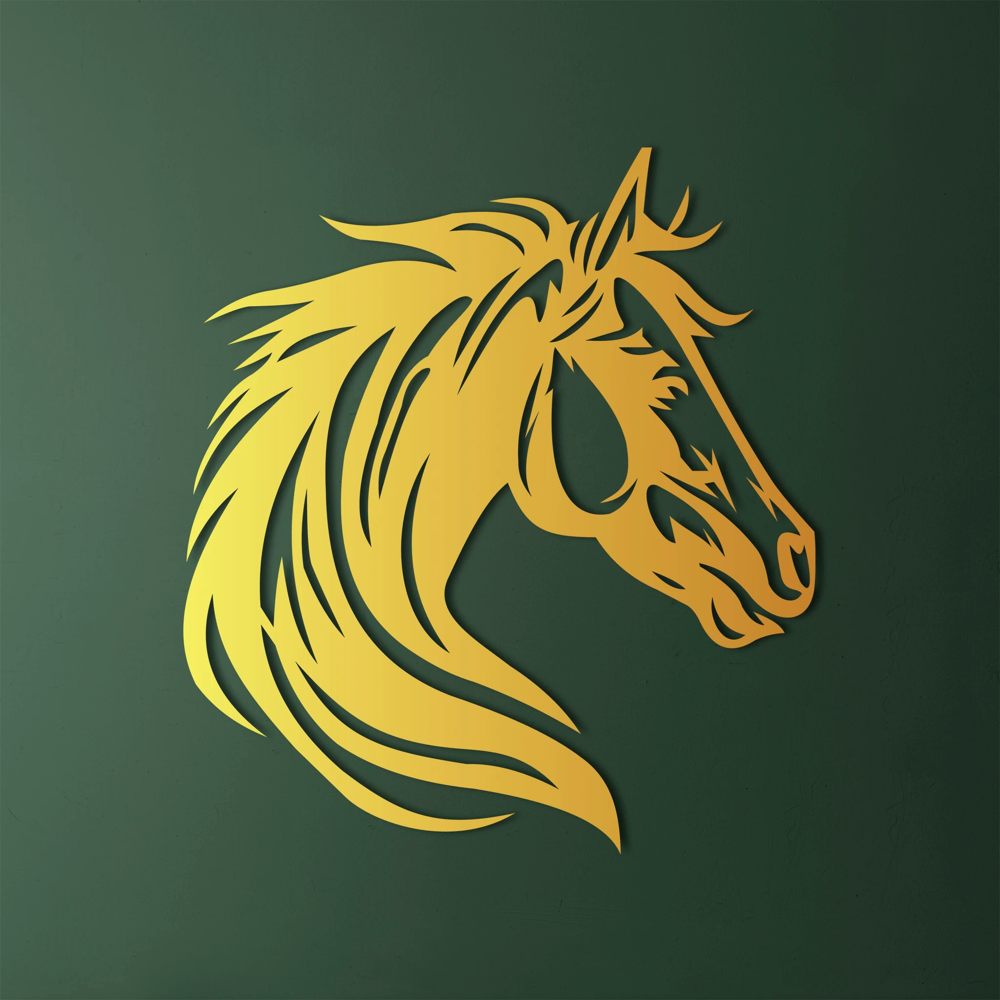 Majestic Horse Head Metal Wall Art 56 × 62 cm / Black