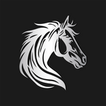 Majestic Horse Head Metal Wall Art 56 × 62 cm / Black