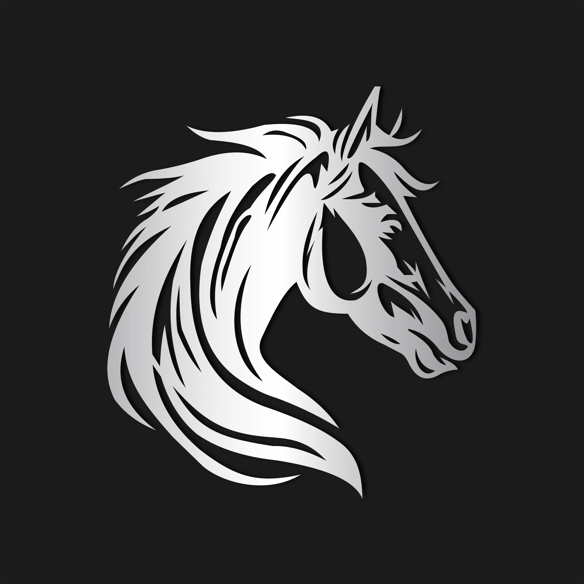 Majestic Horse Head Metal Wall Art 56 × 62 cm / Black