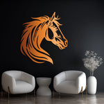 Majestic Horse Head Metal Wall Art 56 × 62 cm / Black