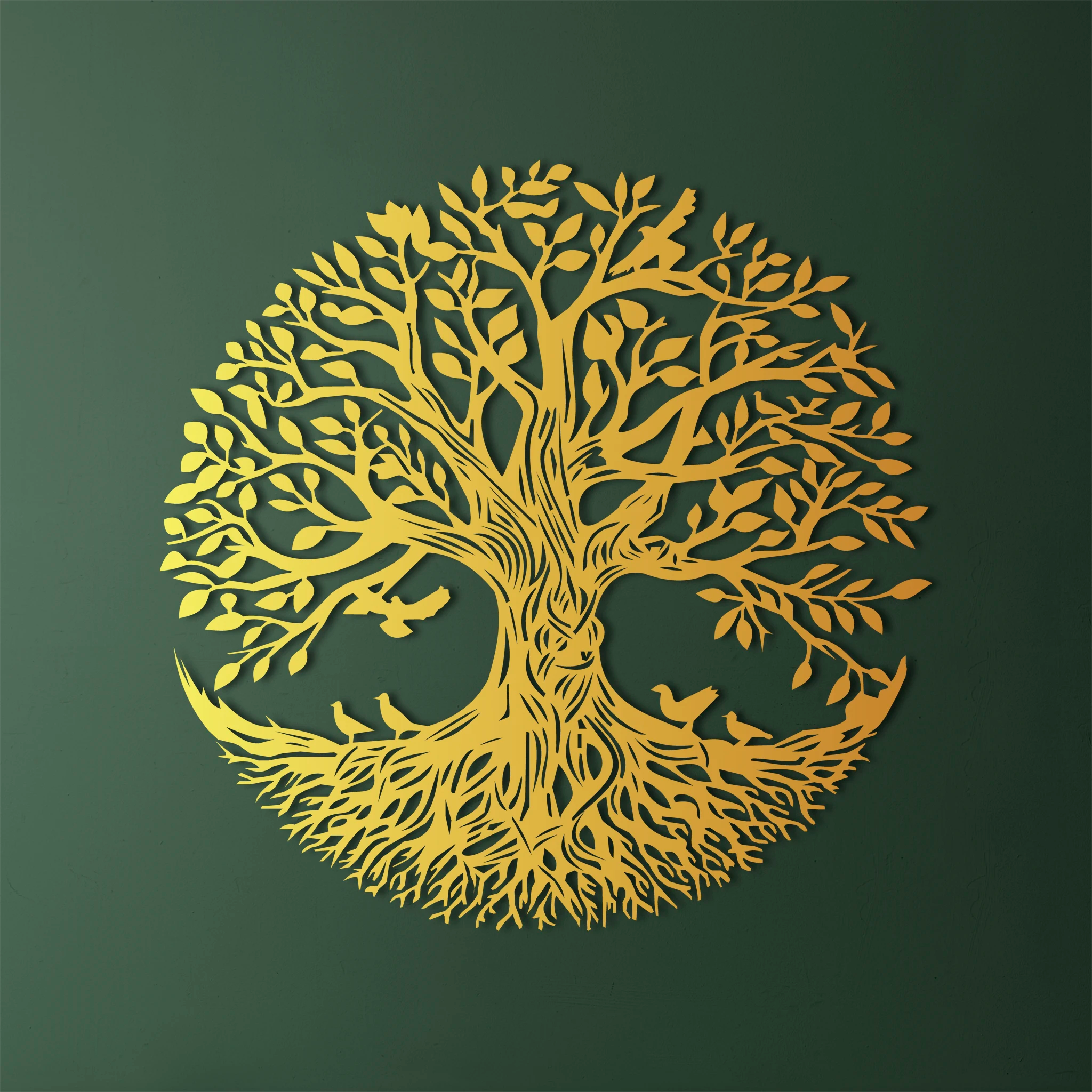 Majestic Tree of Life Metal Wall Art 62 x 62 cm / Black