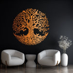 Majestic Tree of Life Metal Wall Art 62 x 62 cm / Black