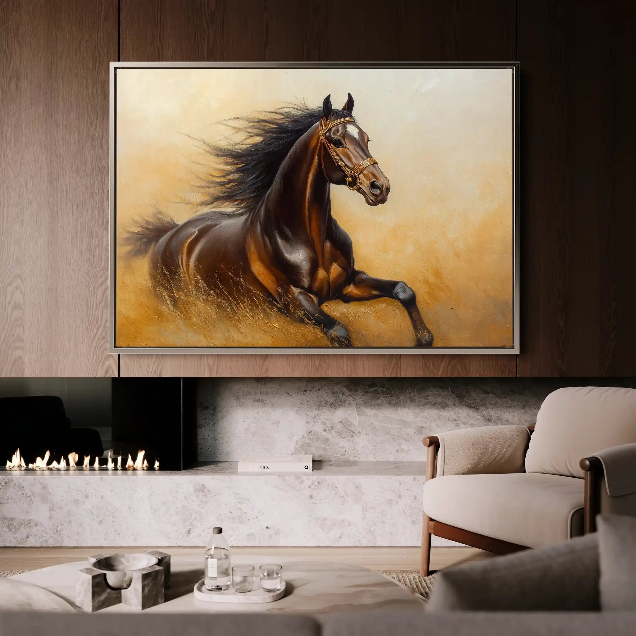 Horses 001 Canvas Art 90 x 60 cm / Stretched on hidden frame